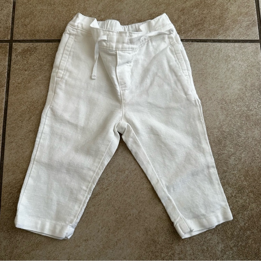 Janie and Jack Baby 6-12 month linen cotton pants